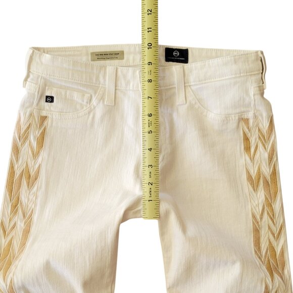 Adriano Goldschmied Mid-Rise Stilt Crop Cigarette Leg White Jean NEW - Picture 7 of 14